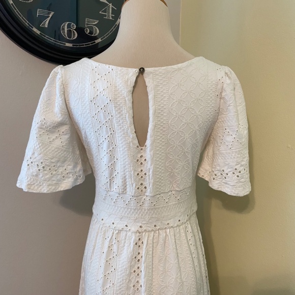 Anthropologie Maeve XS Maxi dress soft t shirt material eyelet Like New - Picture 10 of 13